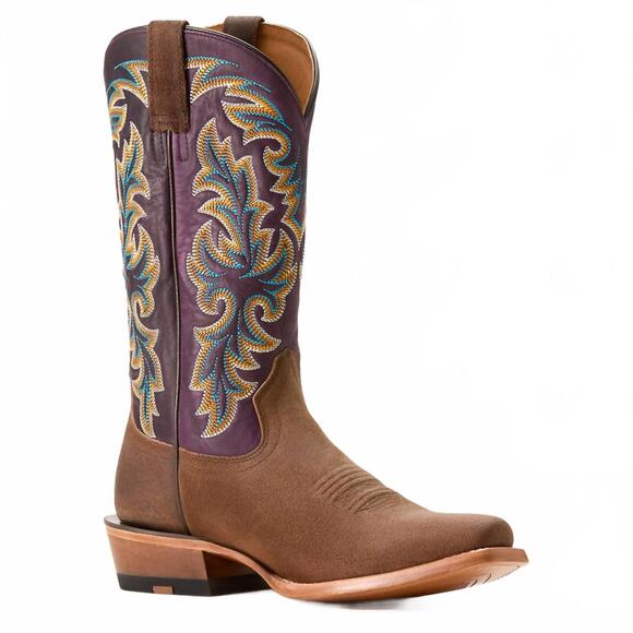 NEW ARIAT men's futurity champ boot in dijon roughout/purple